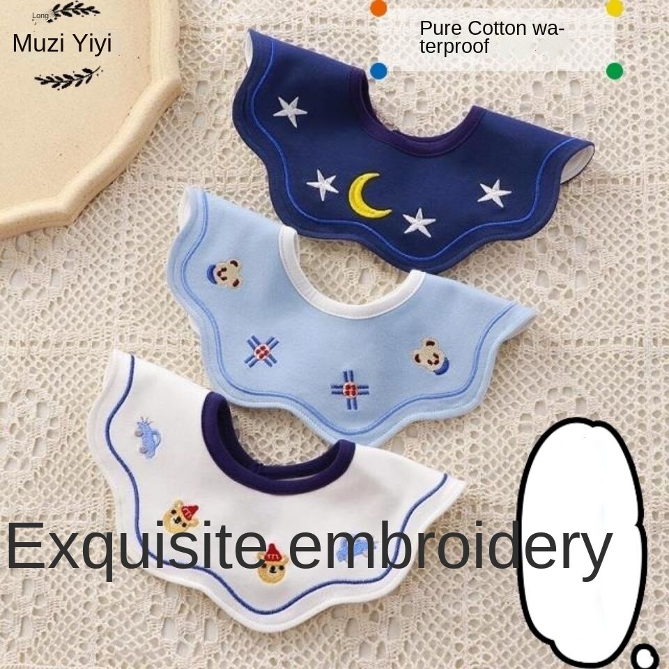 3Pcs/Lot New Baby Bibs Triangle Double Cotton Bibs Cartoon Print Saliva Towel Baby Boys Girls Feeding Apron Cotton Bandana Bibs
