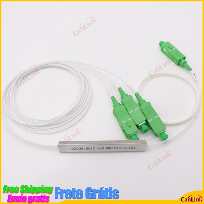 10pcs SC/APC 1X3 PLC Splitter 0.9mm Steel Tube 1m Fiber Optic Splitter FTTH Optical Fiber Connector 1*3 SC APC Free Shipping