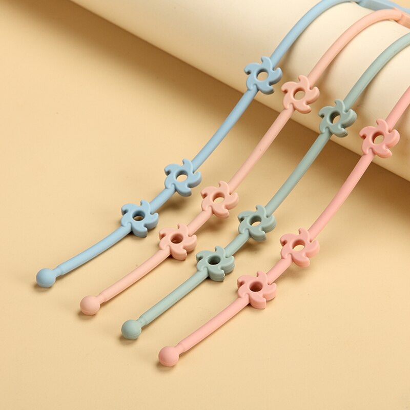 Silicone Anti-lost Chain Strap Adjustable Pacifier Holder Chain Soft Silicone Baby Teether Toys Straps Stroller Accessories