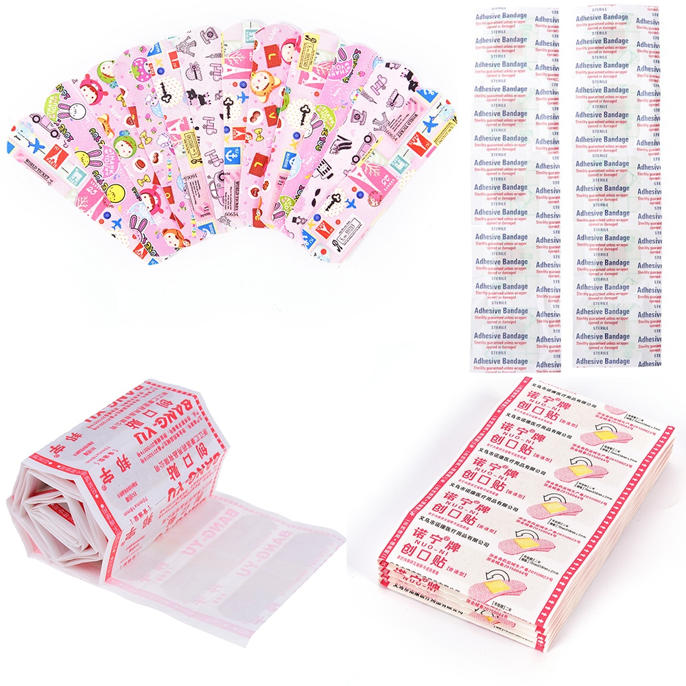 50pcs Cute Hemostatic Adhesive Bandages Breathable Cartoon Band Aid Waterproof First Aid Emergency Kit for Kids Stickers Bandage