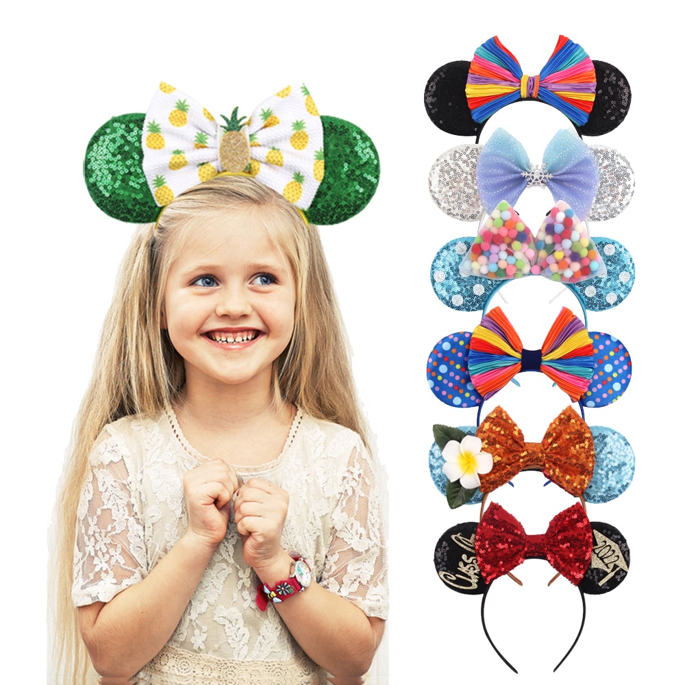 NEW Disney Small Mickey Mouse Ears Headband 5.5" Bow Hairband Children Festival Gift Girls Cosplay Women Party Headwear