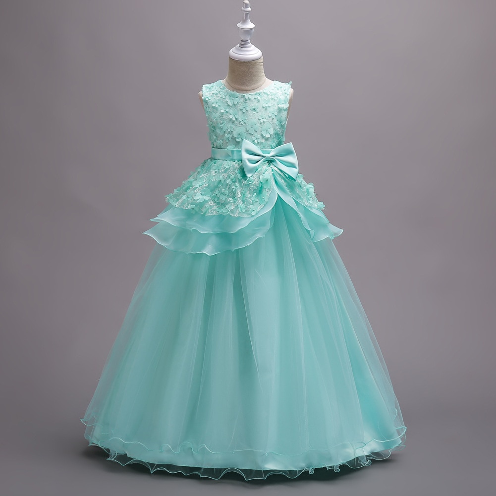 Evening Dresses For Girls Wedding Party Gown Elegant Flower Girl Formal Bridesmaid Dress Children Birthday Prom Clothing