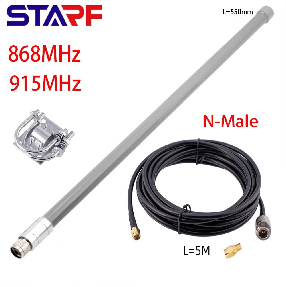 12dBi 868MHz 915MHz 55CM Antenna Optimised Tuned Helium Omni Fiberglass Outdoor Aerial Long-distance Receiving Antenna Kit