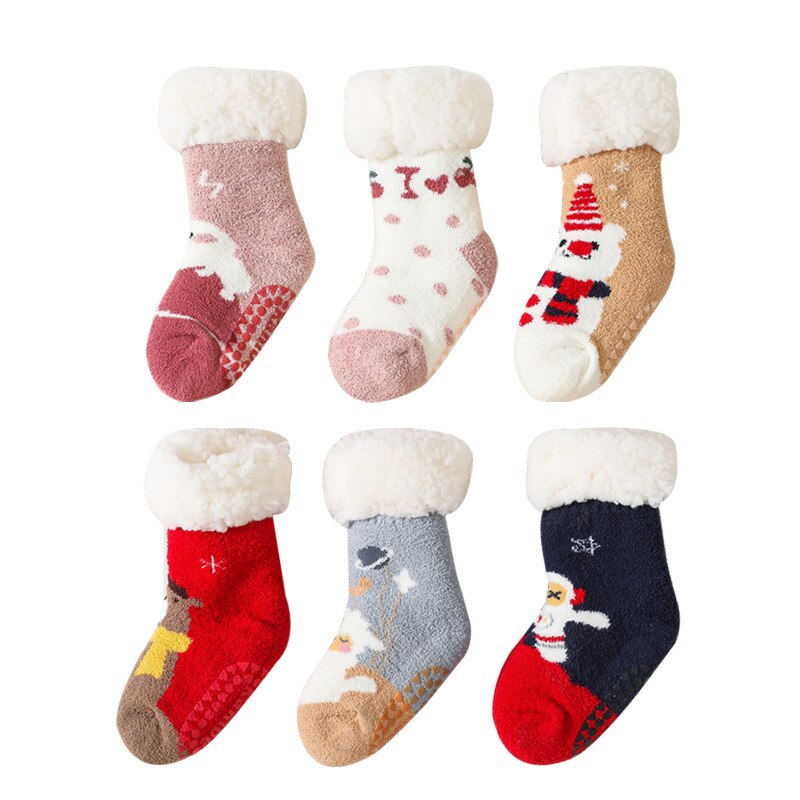 1 Pairs New Boy And Girl Casual Fleece Socks Animal Styles Cute 3D Cartoon Pattern Autumn Winter Thick Warm Socks