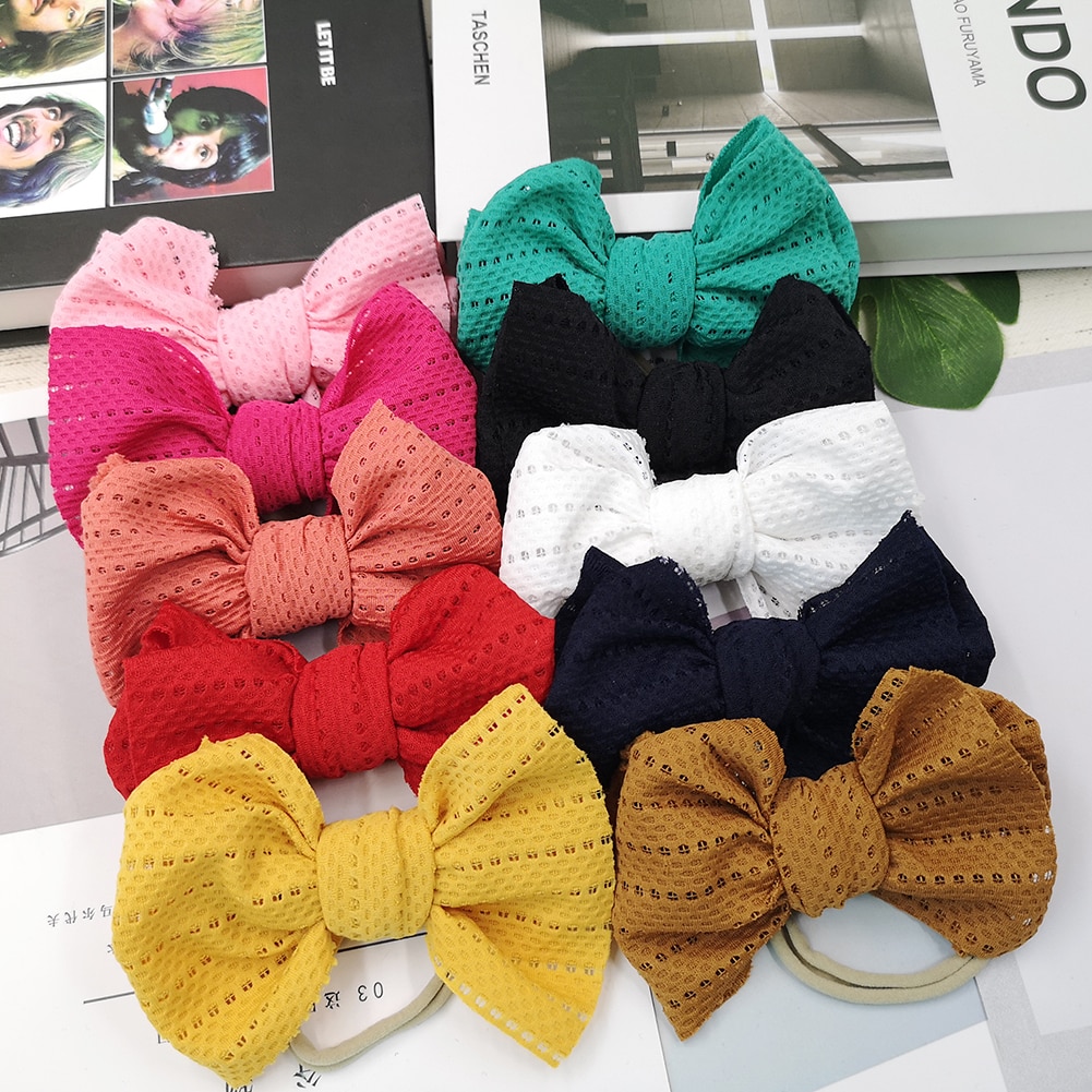Baby Girl Headbands New Lace Knot Bows Lovely Hollow Elastic Diademas Toddler Headdress Baby Hair Accessories
