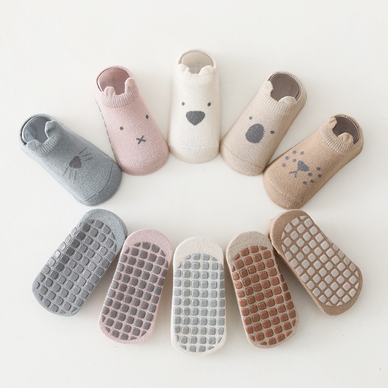 Toddler Baby Socks Anti-Slip For Indoor Wear Antiskid Spring Cotton Infant Sock Cartoon Newborn Girls Bebe Booties For 0-5Y Kids