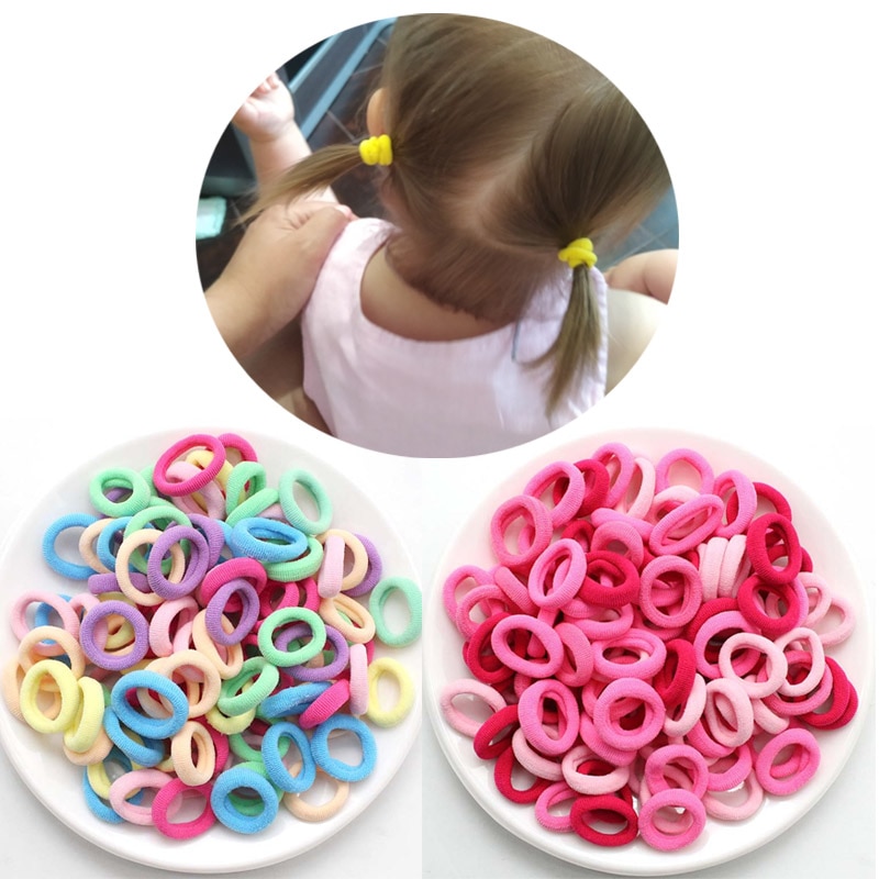Kid Small Hair Bands Baby Girl Children Headbands Colorful Elastic Hair Tie Nylon Scrunchie Hair Rope 50/100pcs Hair Accessories