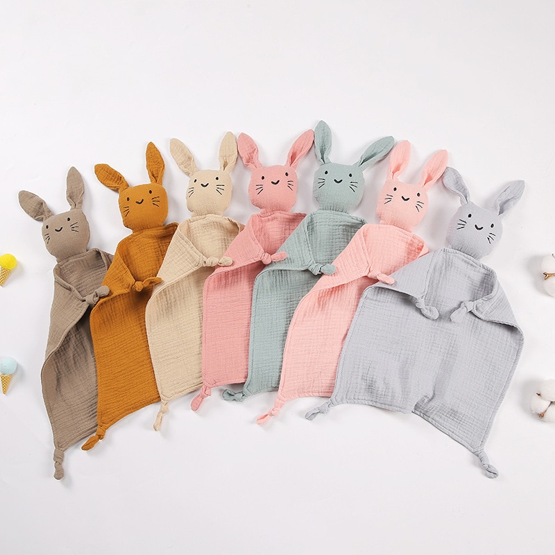Boutique Baby Towel Cotton Comfortable Solid Color Children Blanket Kids Sleeping Animal Cat Saliva Towel Newborn Girl Boy Bibs