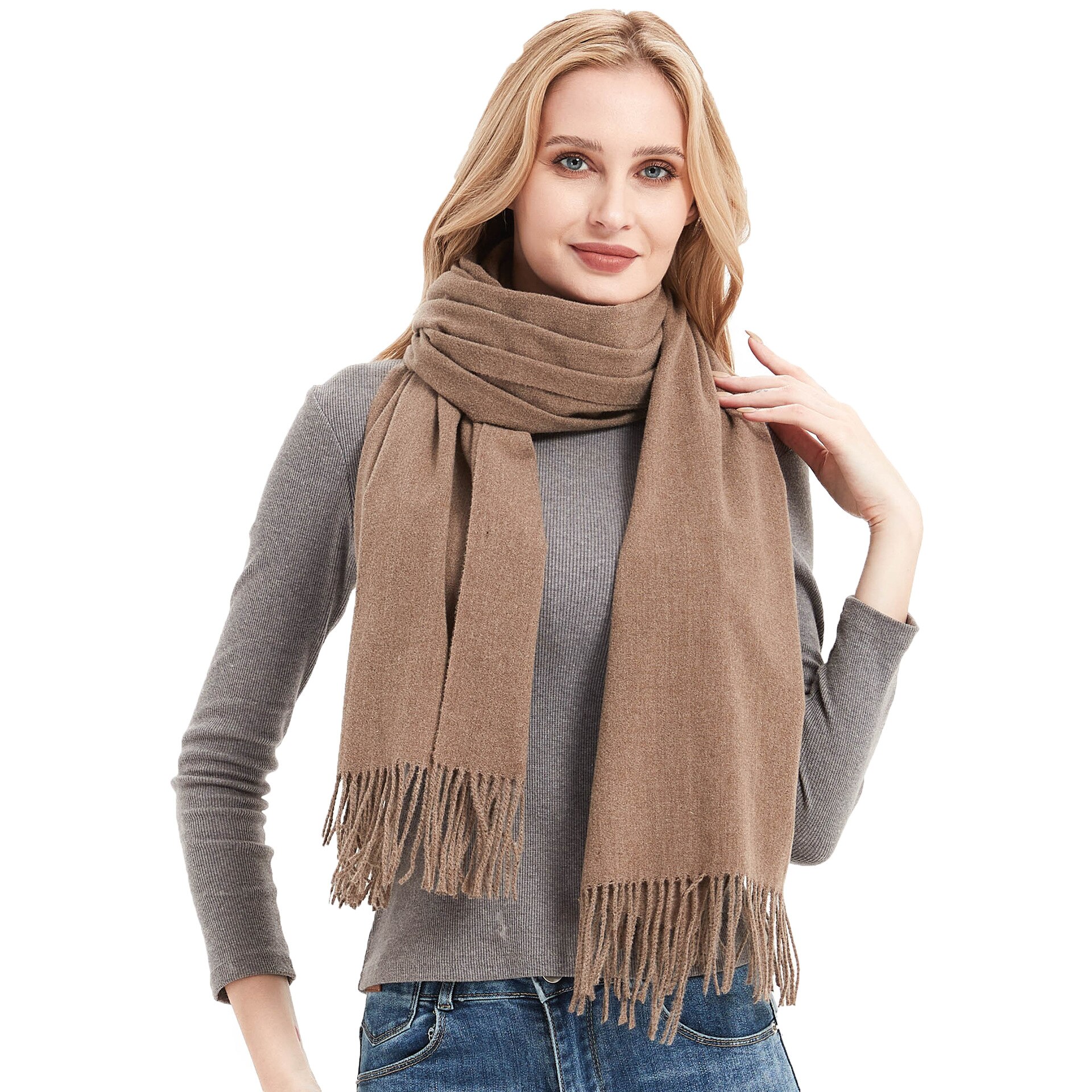CHENKIO Scarfs for Womwn Soft Shawls Warm Tartan Wraps Large Soft Cashmere Feel Scarves for Winter