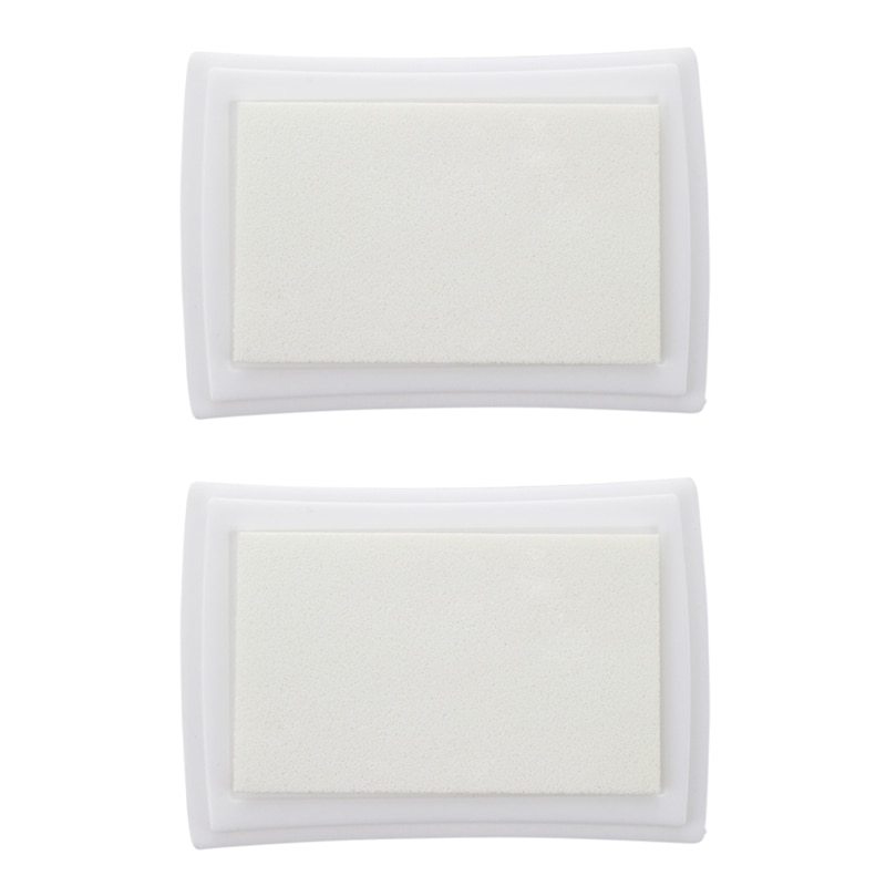 2Pcs 7.2 X 5.2 X 2.1 Cm Teachers Ink Stamp And Pad Kids Toy - White