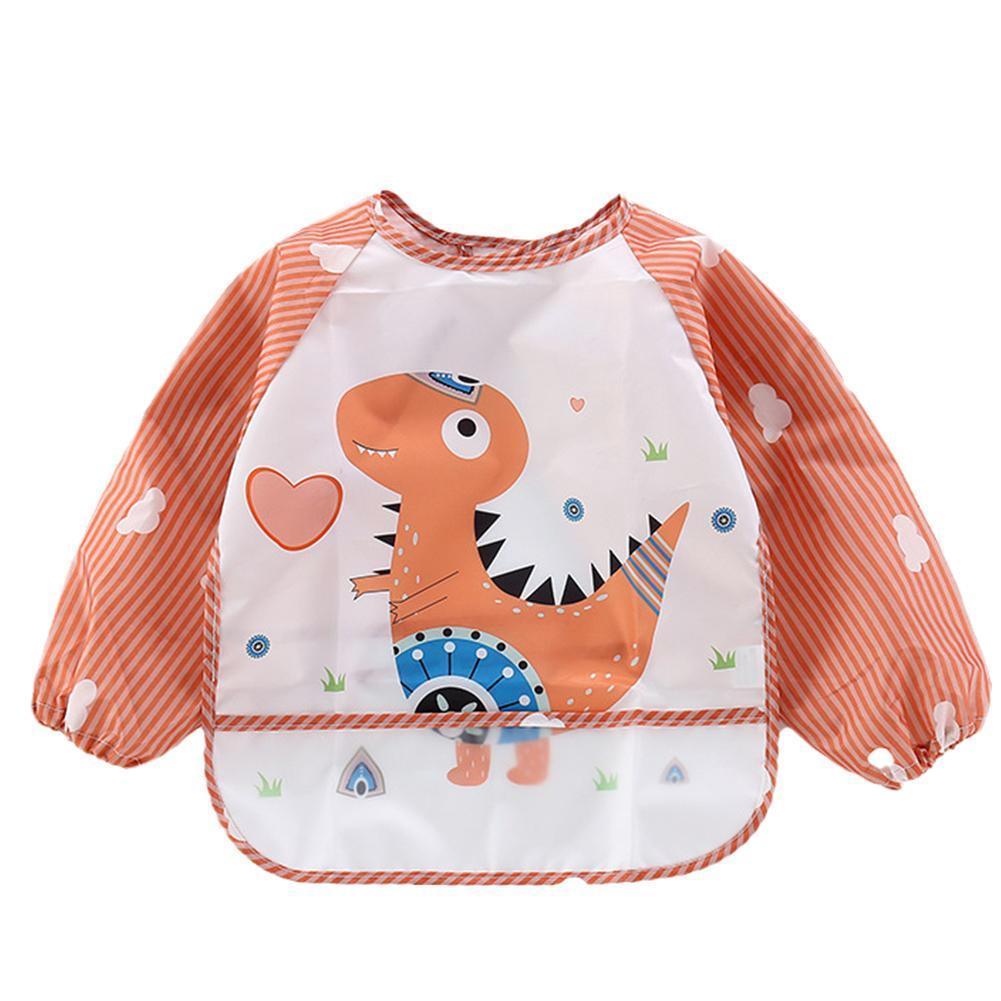Baby Bibs Waterproof Long Sleeve Kids Feeding Bib Apron Eat Waterproof Feeding Toddler Soft Smock Self Cloth Smock Feeding Q9q4