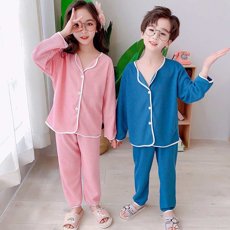 Children's Pajamas Set 2022 New Fashion Set Cotton Homewear Pijama for 3-12T Kdis Boy Spring Autumn Pyjama Pink Girls Night