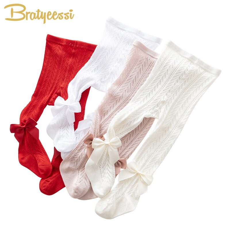 Lace Baby Girl Tights Summer Spirng Big Bow Baby Tights for Girls Pantynose Kids Stockings for Newborn Baby Girl Clothes 0-24M