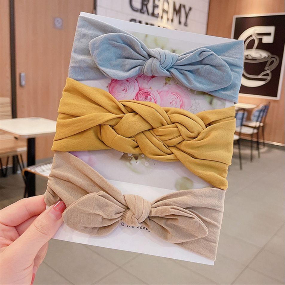3Pcs/Lot Baby Headband Bowknot Bow Headbands For Baby Girl Turban Newborn Hairbands Children Headwrap Infant Kids Accessories