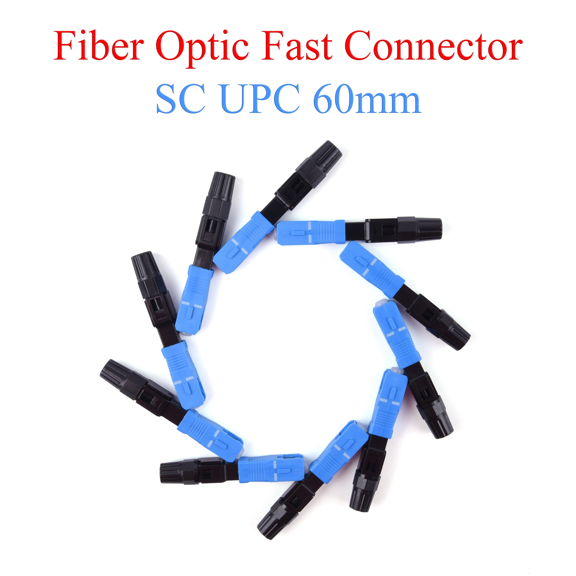 10-400Pcs Embedded Fiber Optic Fast Connector UPC SC Plug Single-mode Fiber Optic Adapter Quick Field Assembly 60mm/2.36in