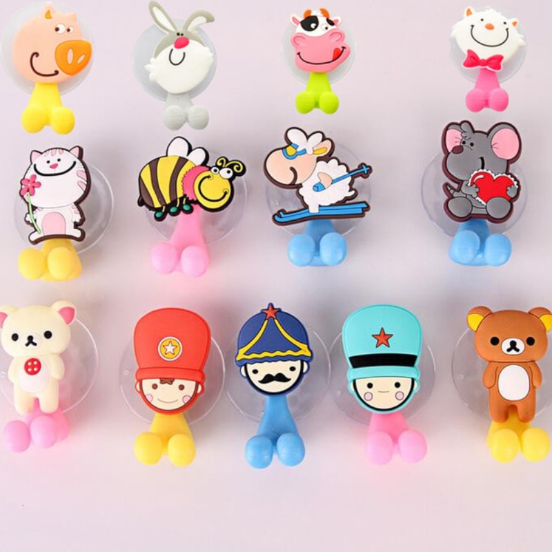 New Cartoon Animal Toothbrush Holder Suction Toothpaste Storage Rack Tooth Brush Dispenser Bathroom Organizer Accessories