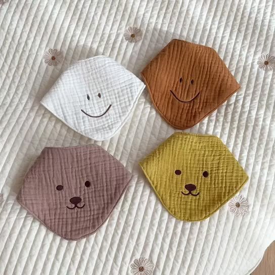 Boutique Baby Bibs Organic Cotton Stuff Newborn Solid Color Snap Button New Soft Loose Saliva Towel Burp Cloth Feeding Drool Bib
