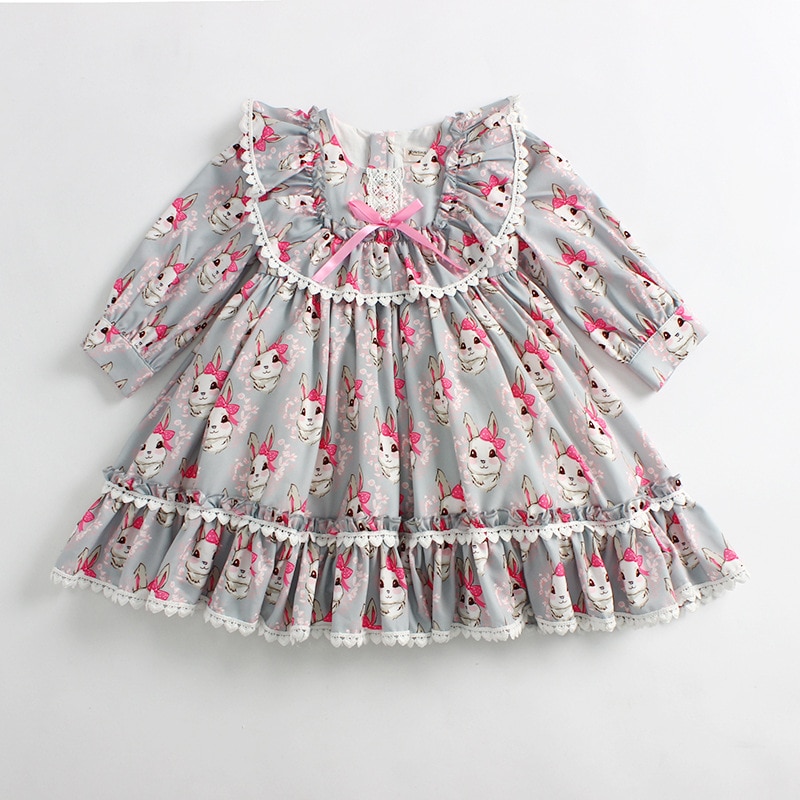 Spring Girls Spanish Princess Dress Girl Baby Cartoon Print Dress Lolita children's dress Girl Christmas Birthday Party