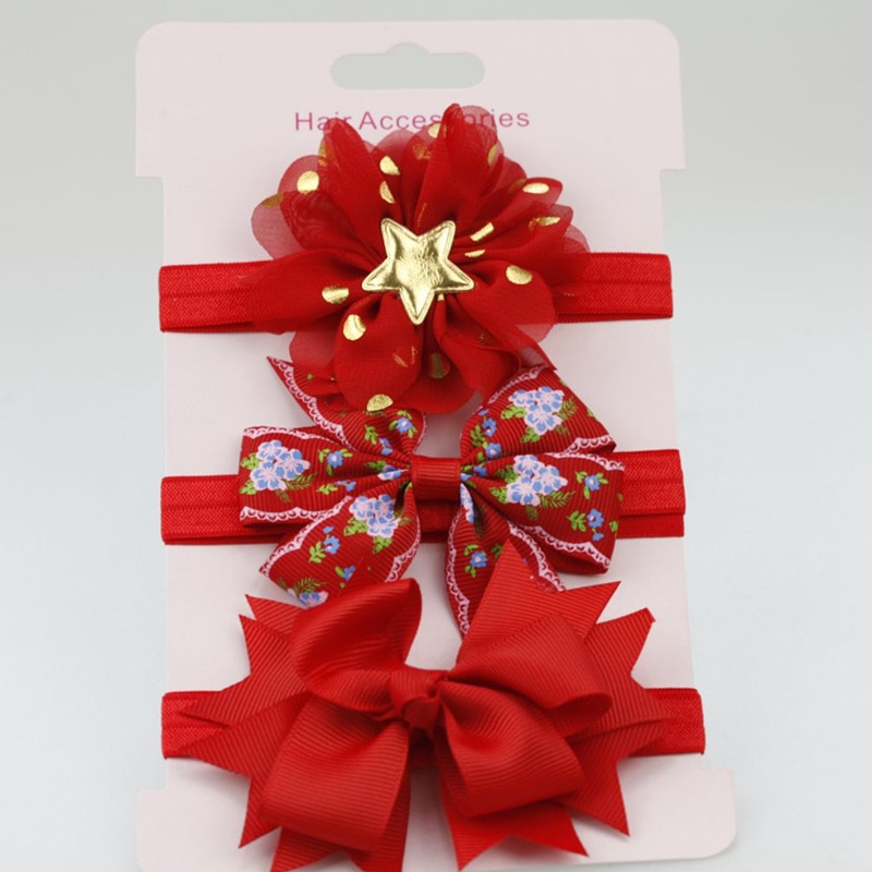 3pcs/lot Elastic Flower Headbands for Baby Girls Hair Accessories Baby Girls Bows Nylon Turban Shiny Rubber Hair Band