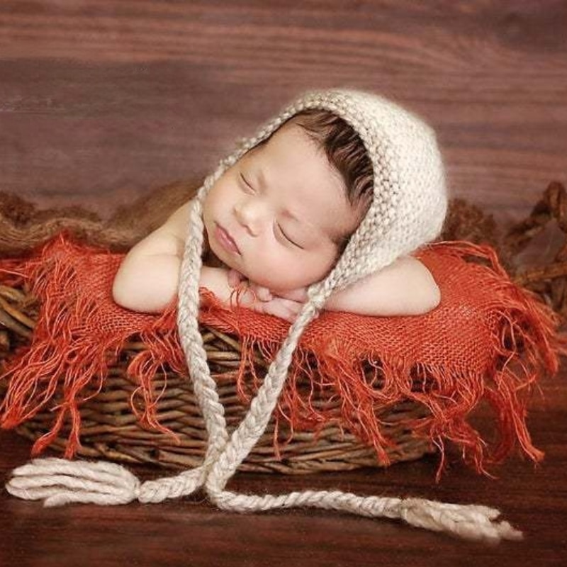 Newborn Handcraft Jute Backdrop Tassels Blanket Baby Photography Prop Chunky Burlap Layer Net Studio Props