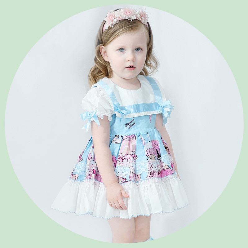 Violet Long Sleeve Princess Dress Lolita Palace Children Toddler Infant Clothes Spanish Vittage Lolita Ball Gown Princess Dress