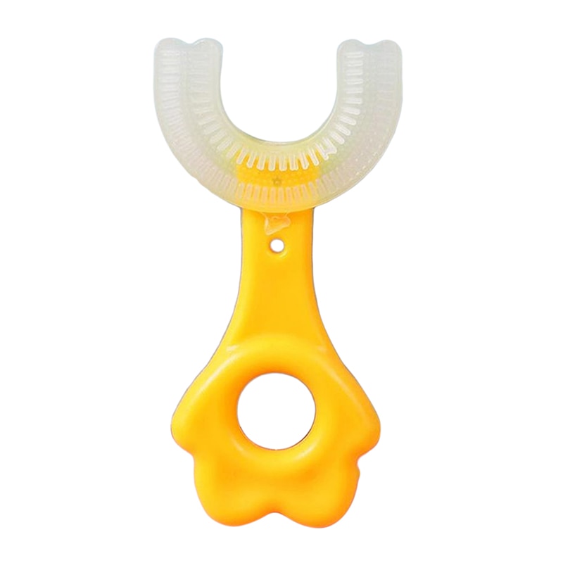 Hot 2-12 Years Old Hand-Held Soft 360-Degree Star U-Shaped Baby Toothbrush Children's Silicone Care Oral Cleaner