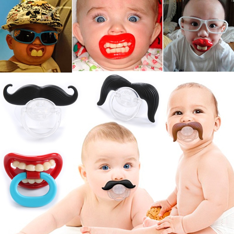 Fashion Food Grade Silicone Baby Pacifier Newborn Beard Buck Teeth Rabbit Teeth Cute Funny Toy Toddler Boys Girls New Pacifier