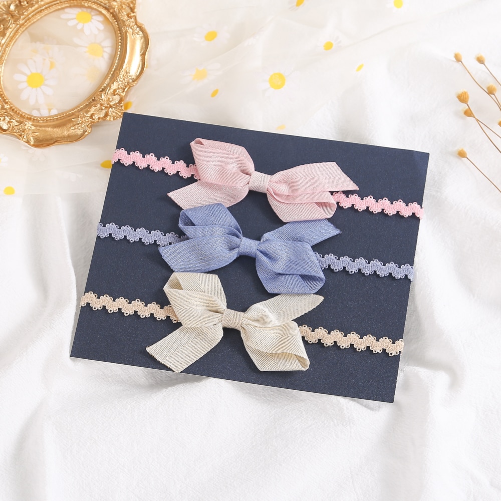 3pcs Baby Bow Headband Newborn Child Elastic Hair Bands For Girls New Fresh Style Kids Headwear Cute Spring Hair Accessories