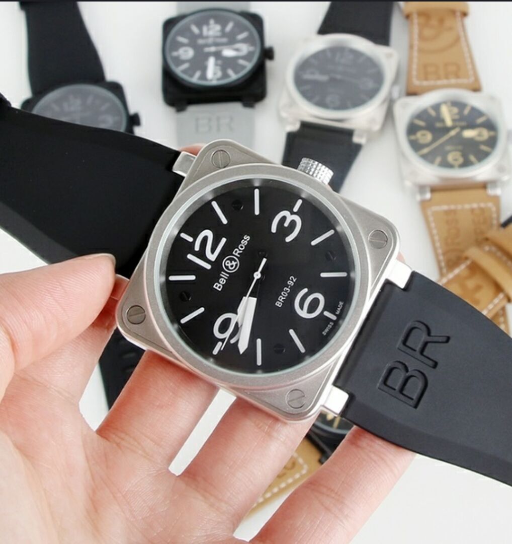 New Mens Watches Rubber bell BR Automatic Mechanical Self Wind LIMITED EDITION AVIATION Power ross watch size 43 mm, 22 colors