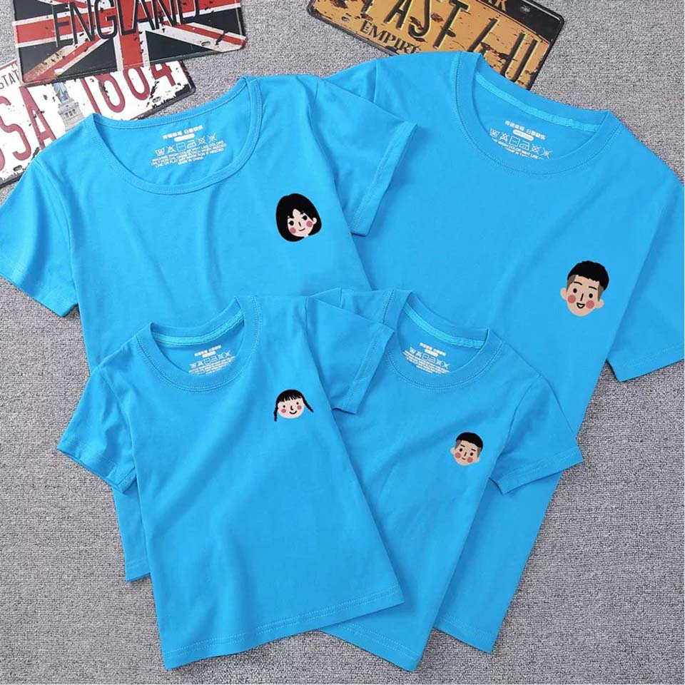 1PC O-Neck Collar T-Shirts Mom And Baby Father Son Mommy Daughter Casual Short Sleeve Fashion Summer Family Matching Outfits