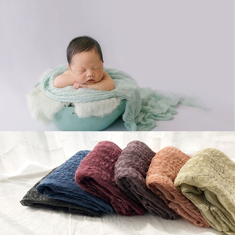 Newborn Photography Props Wrinkle Wrap Blanket Baby Swaddling Boy Girl Photography Fill Backdrop Photo Shoot Studio Accessies