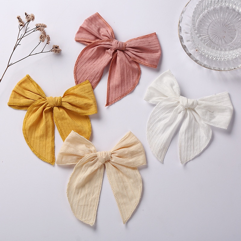 Cute Baby Hair Clips for Girls Big Hair Bow Hairpins Cable Embroidered Barrettes Children Princess Hair Accessories Kid Headwear