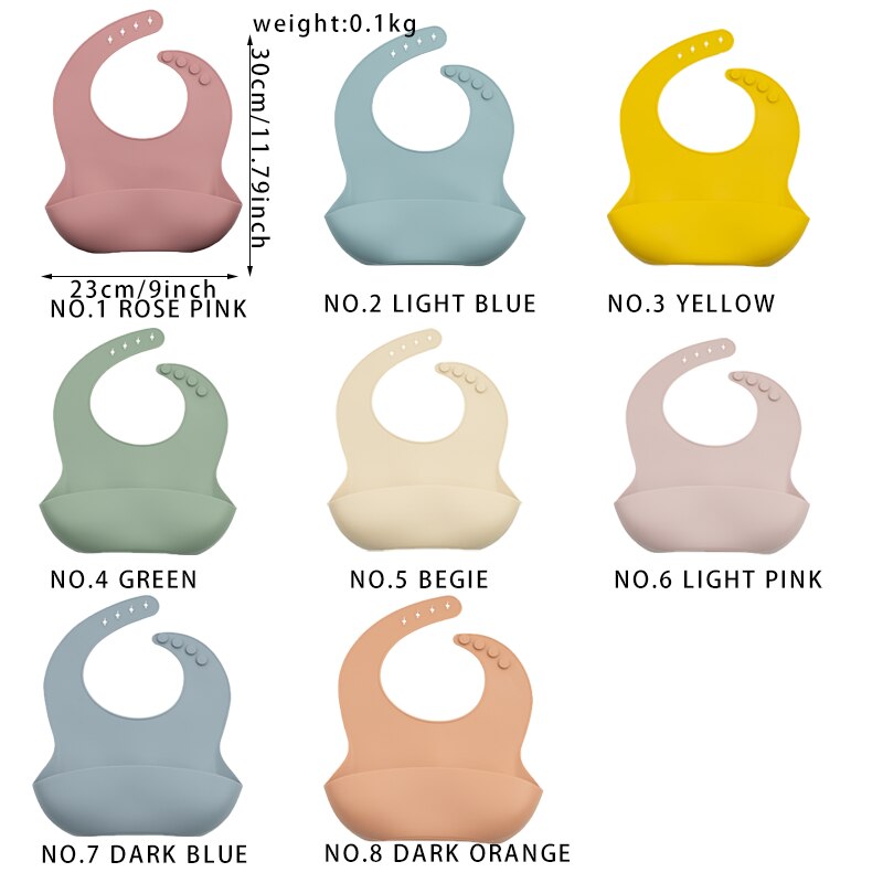Ins Style Print Baby Bibs Waterproof Soft Silicone Baby Feeding Stuff Cute Pattern Kids Girl Boy Toddler Adjustable Children Bib