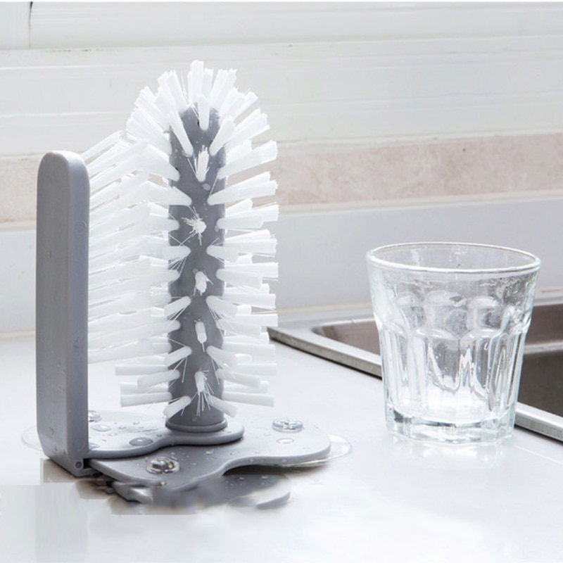 Bottle Cleaning Brushes Removable Lazy Sucker Cup Rotating Washing Brush Kitchen Accessories Cup 2 In 1 Cleaning Gadgets Gifts