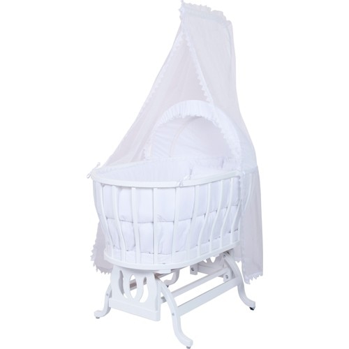 Natural Wood Basket Cradle Child Bed Quilt Pillow Rocking Cradle Swing Hammock Side Basket Portable White Baby