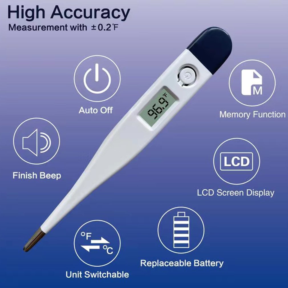 Medical Thermometer Oral Armpit Thermometer Digital Display Thermometer High Accuracy Body Temperature For Infants Adults