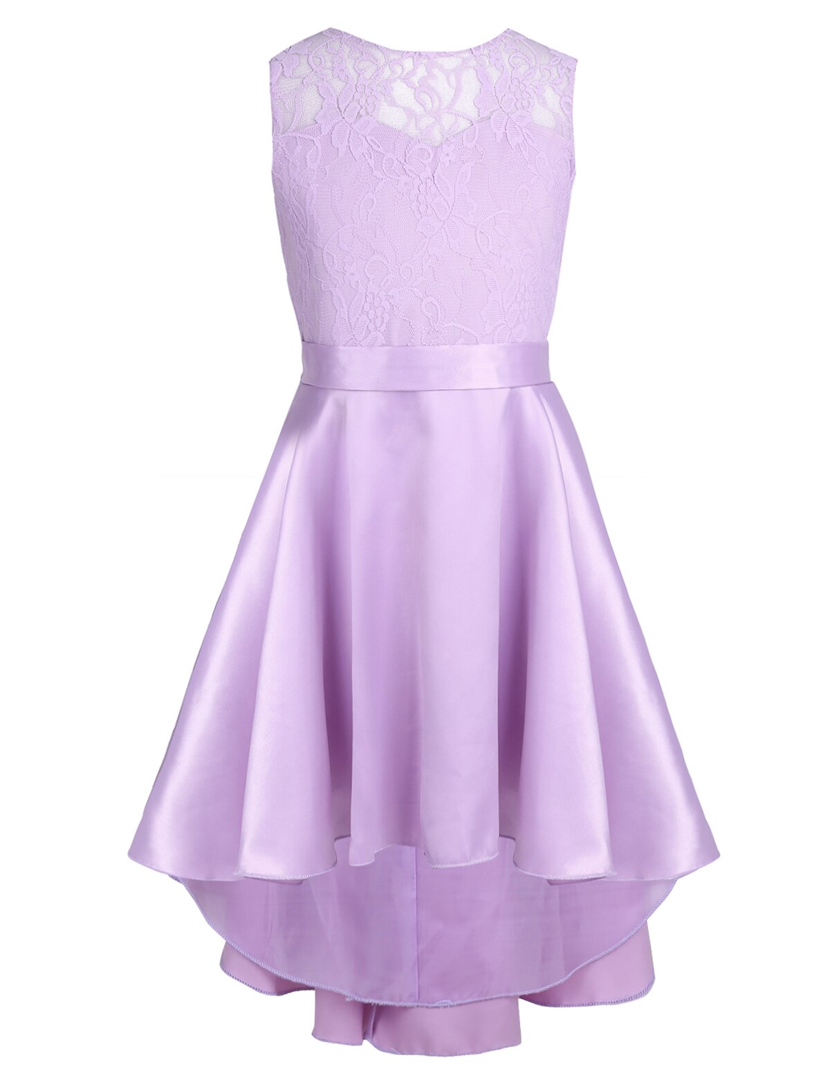 Elegant Girls Princess Dress Sleeveless Lace Dresses Children Pegeant Wedding Bridesmaid Costumes Flower Girl Dress For 4-16Y