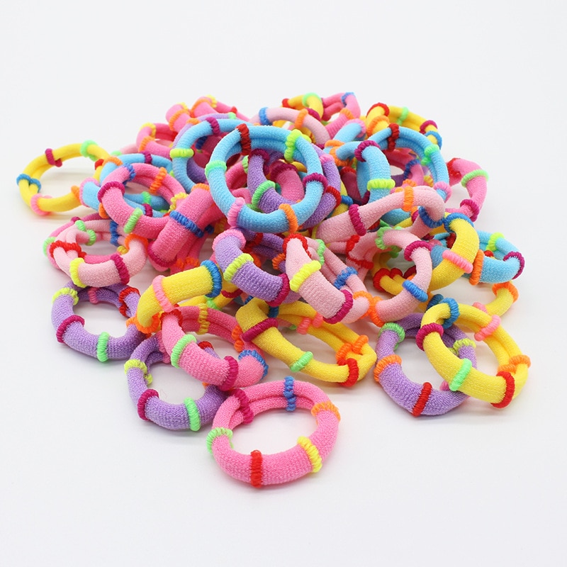 50pcs Kid Small Hair Bands Baby Girl Children Headbands Colorful Elastic Hair Scrunchie Hair Rope Hair Headwear High-Elastic