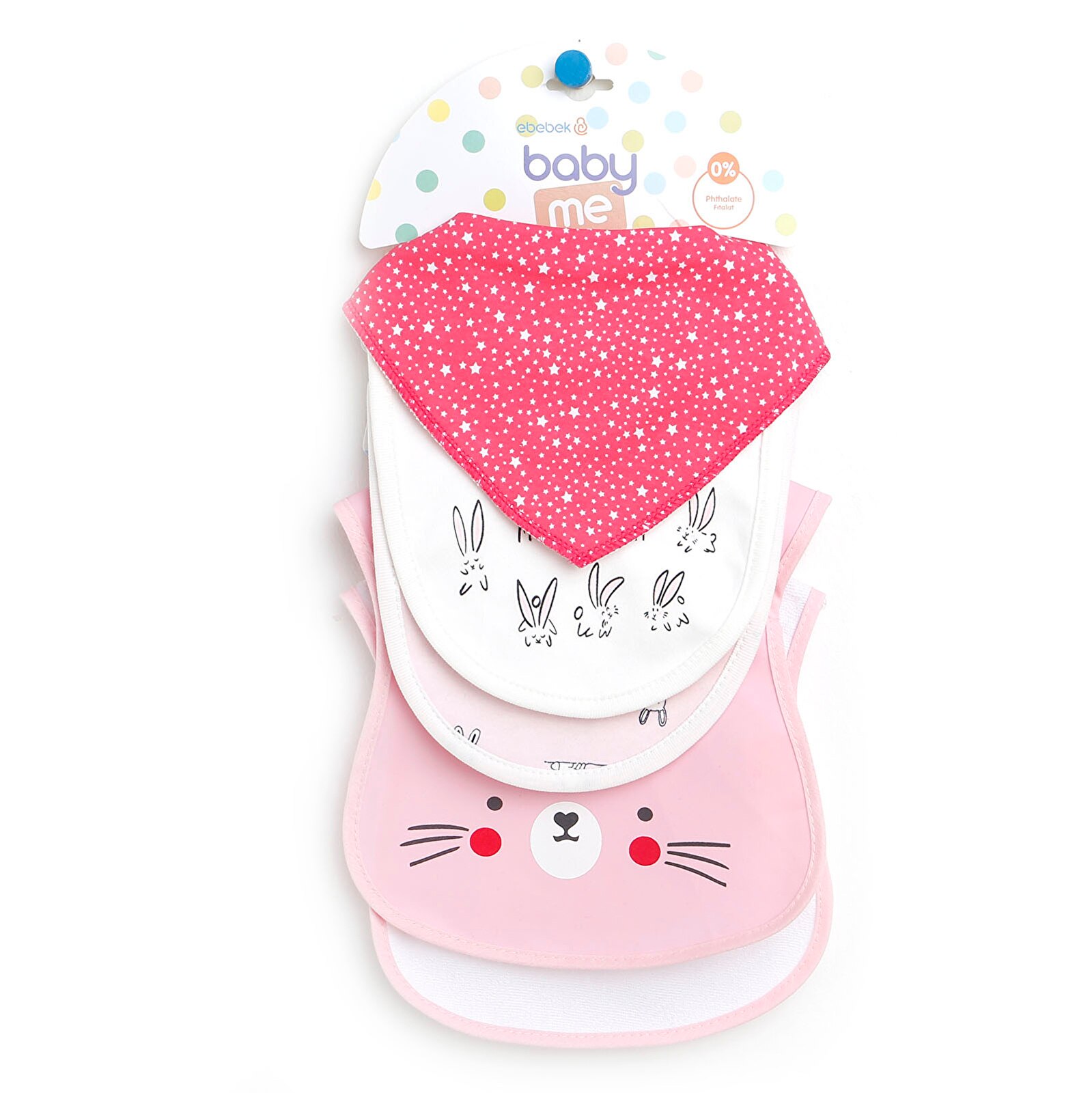 ebebek Baby Me Bib Set Of 5 - Pink