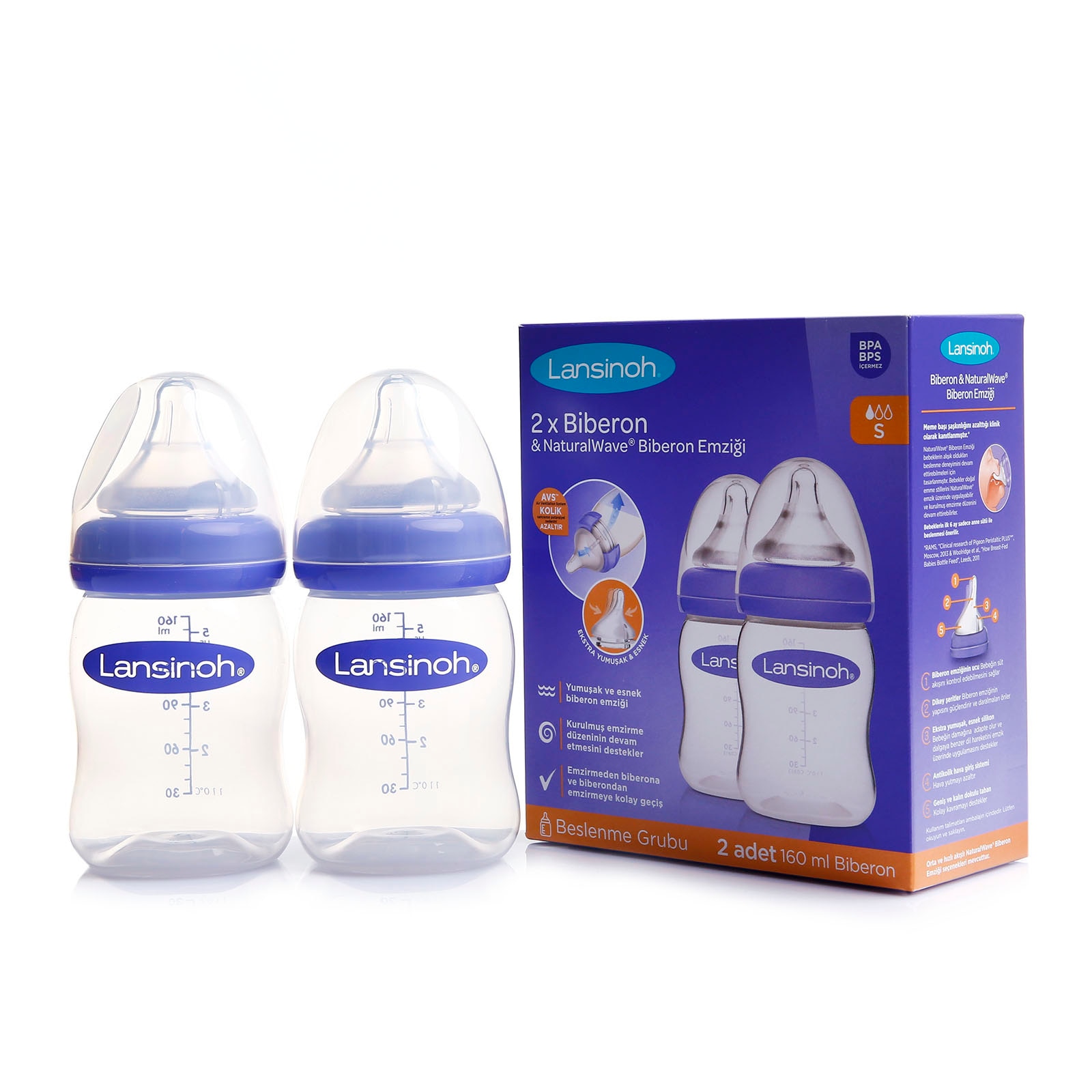 ebebek Lansinoh Natural Wave Bottle Set 160 Ml X 2