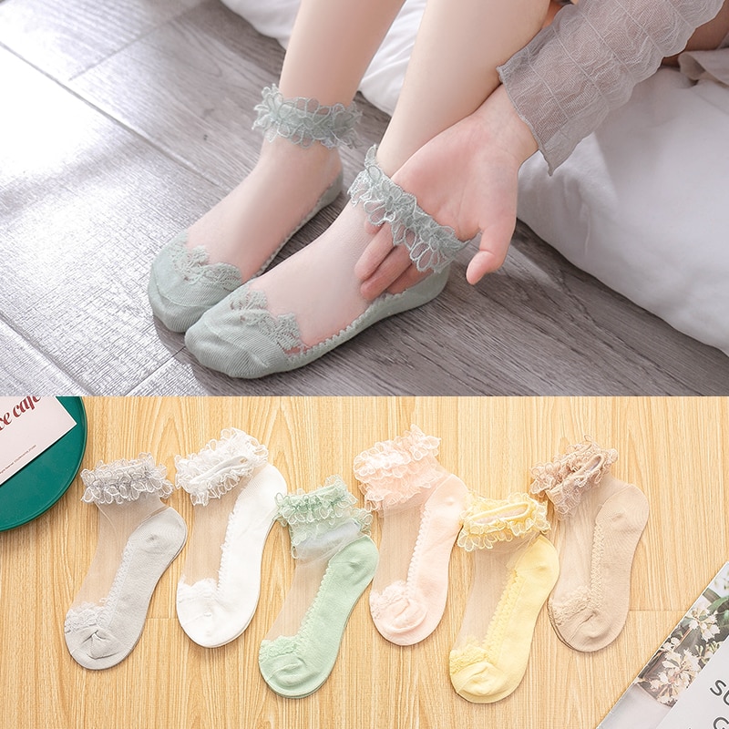 Princess girls infant summer Breathable lace Socks lovely Flowers Ultra thin transparent Socks Baby kids mesh Socks for child