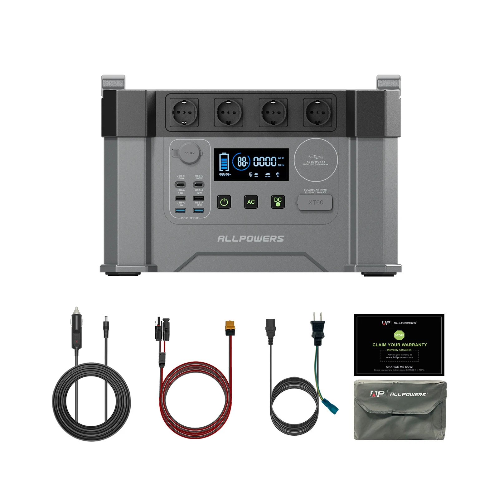 All powers tragbares Kraftwerk 1500wh/1451wh Solargenerator 2400/w Home Backup Not strom versorgung mit ups Funktion