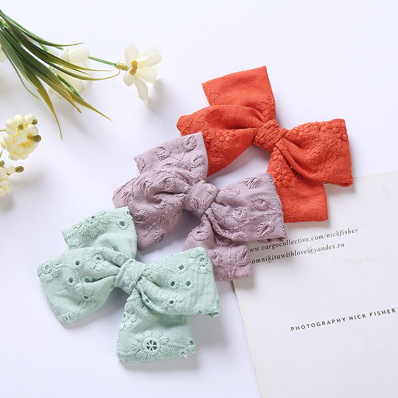 2pcs/lot Baby girls lace Hair Clips with bows For Girl Lace Hairpins Children hair Accessories Toddler Barrettes Hairgrips