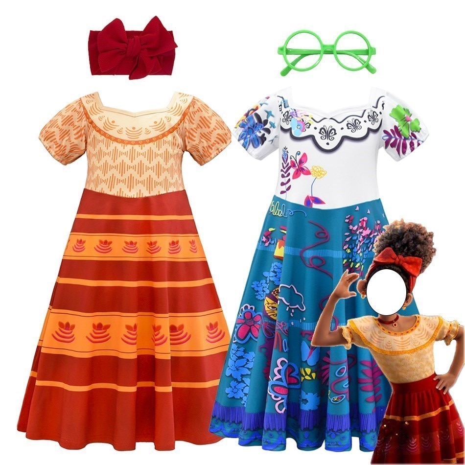 Encanto Costume Isabela Dolores Pepa Mirabel Madrigal Cosplay Magical Girl Dress Encanto Outfit Clothes Birthday Princess Dress