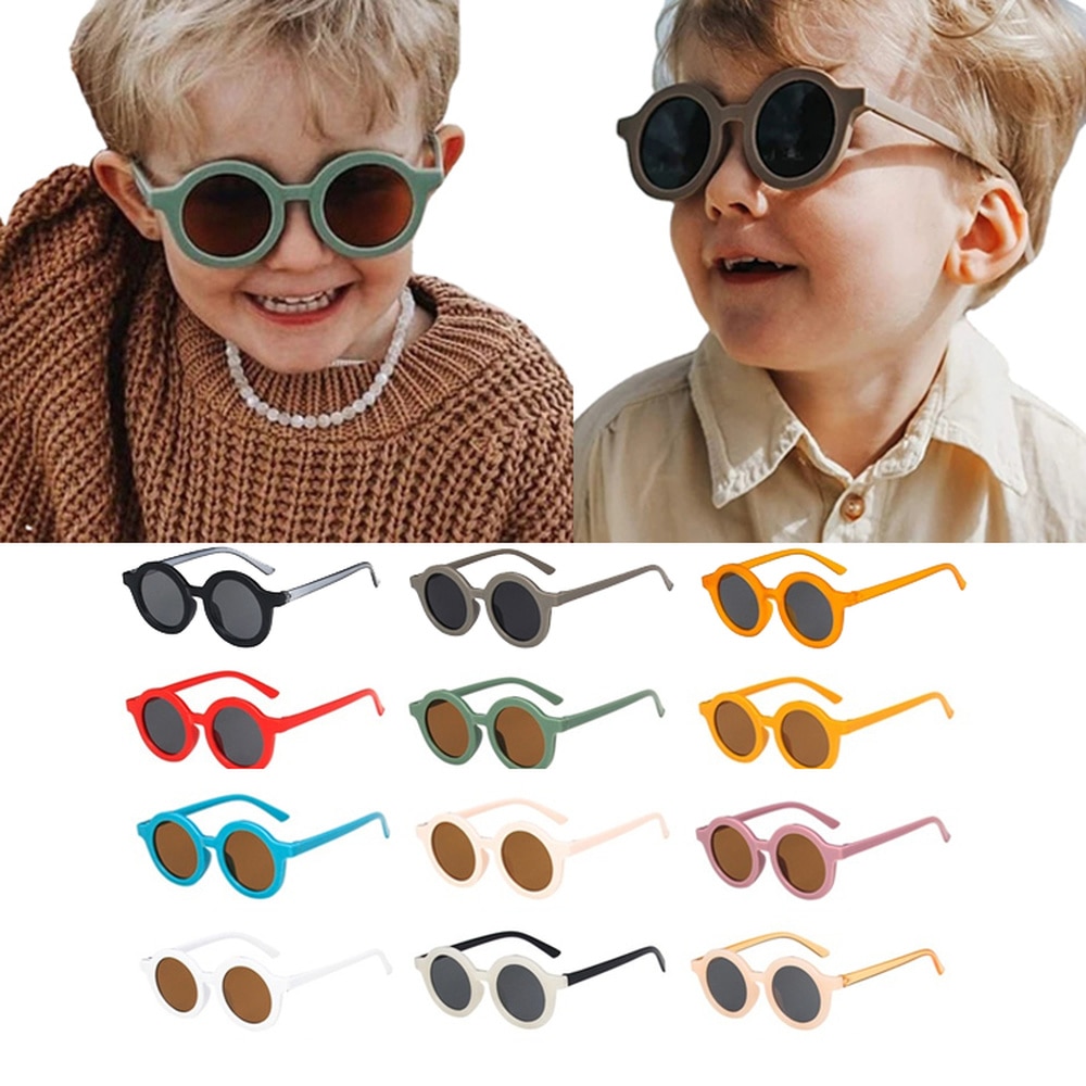Fashion Children Boy Girl Cute Round Sunglasses UV400 Protection Kids Vintage Sunglasses Photograph Kids Accessories 2-10 Years