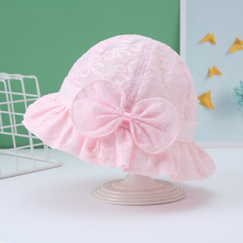 Cute Bows Kids Hat Children Girl Bucket Cap Spring Summer Soft Outdoor Fisherman Sun Hat