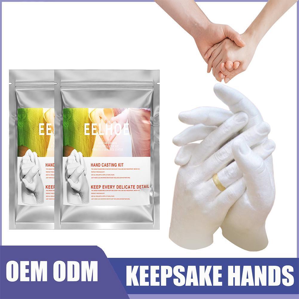 3D Hands Mold Casting Kit Clone Powder Model Powder Valentine's Day Couple Hand Model Baby 3D DIY Hand Foot Print Model Set