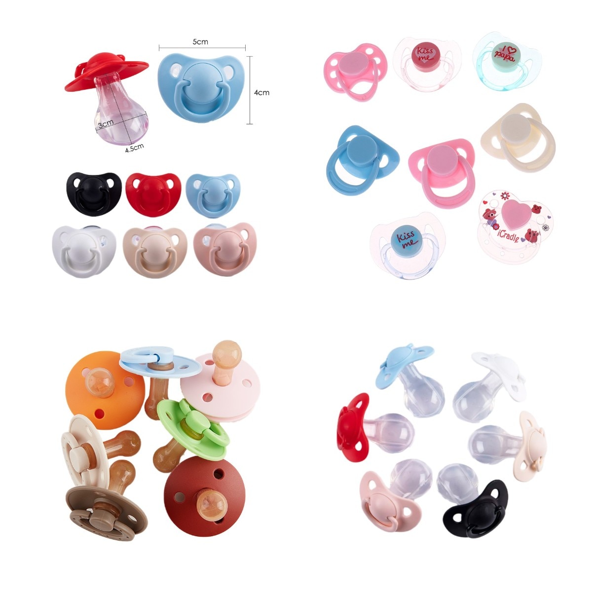 1Pc Solid Color pacifier Lovely Big Size Silicone Adult Pacifier Adult Paci Adult Pacifier Bulk