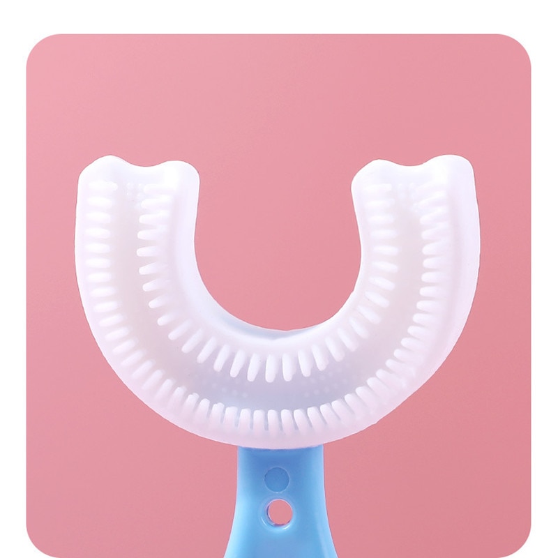 Kids Toothbrush U-Shape 360 Degree Infant Teether Baby Toothbrush Children Silicone Brush For 2-12 Years Oral Care Cleaning