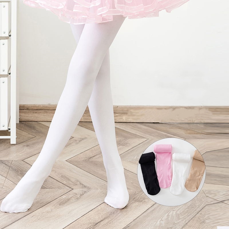 Girls Pantyhose Kids Ballet Dance Tights 2022 Summer 2-16Yrs Big Children's Solid Color Stocking Teenagers White Velvet Leg